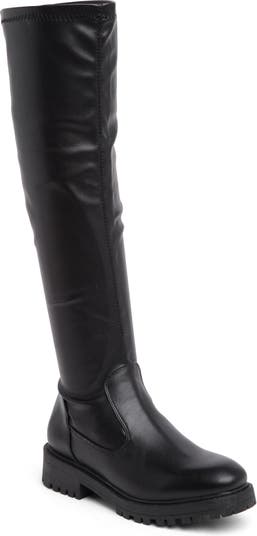 Over-the-Knee Lug Sole Boot