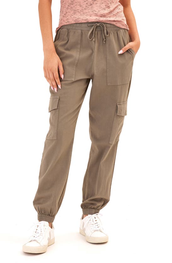 Shop Threads 4 Thought Delilah Stretch Twill Cargo Joggers In Artichoke