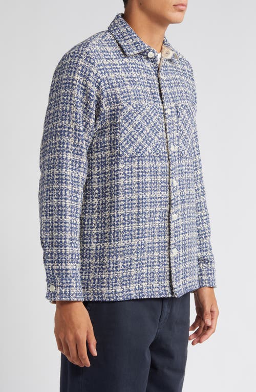 Shop Wax London Whiting Mercer Check Button-up Overshirt In Blue