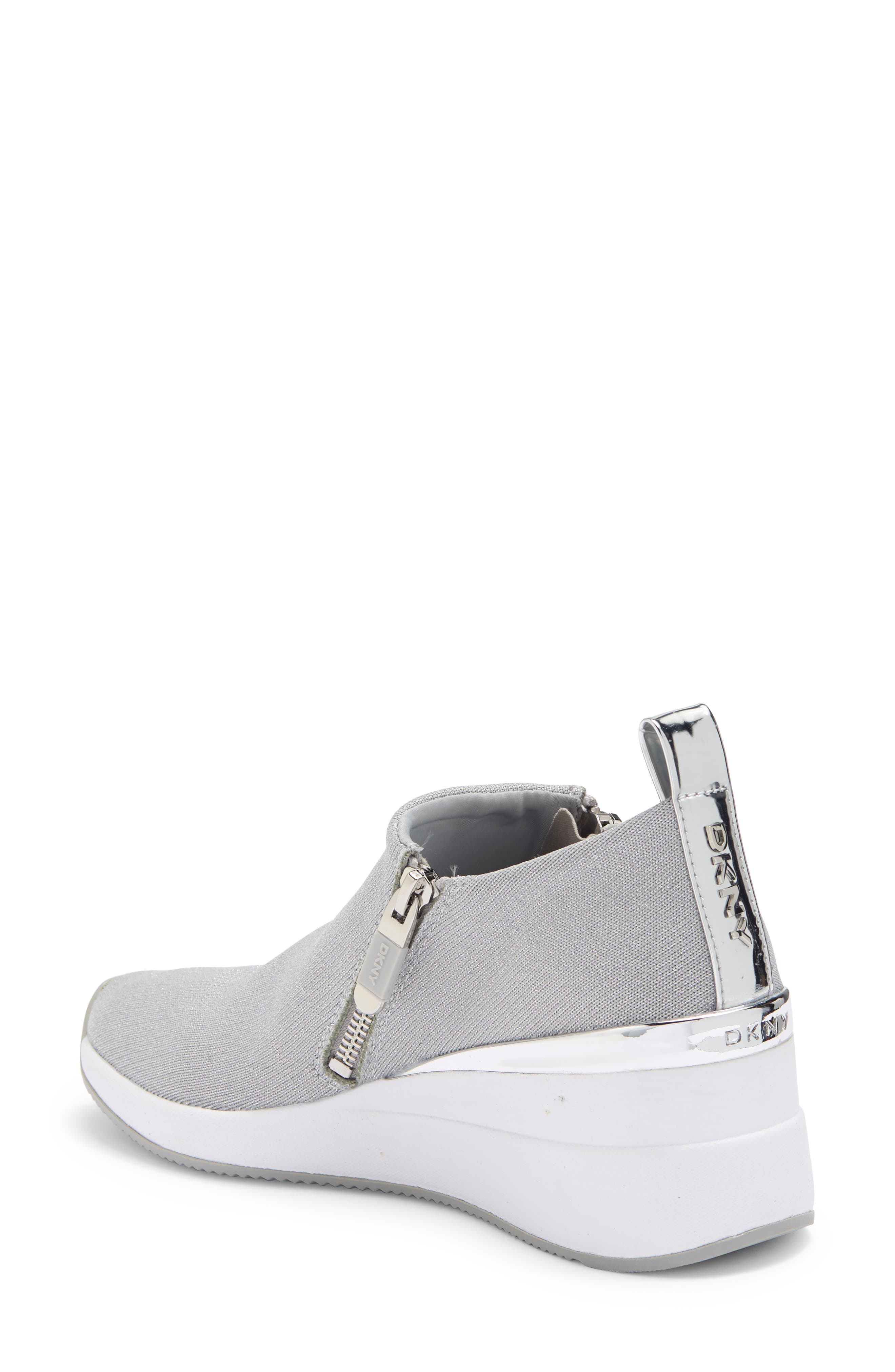 dkny palma knit wedge sneakers