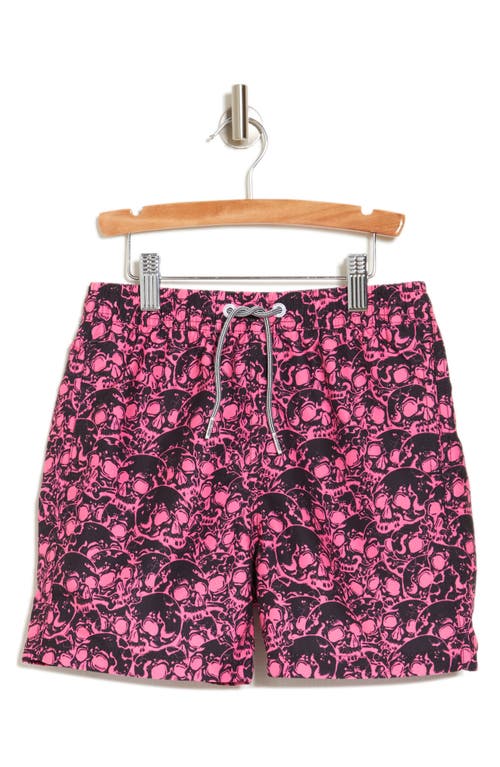 Shop Boardies Kids' Skulls Swim Trunks In Black/red