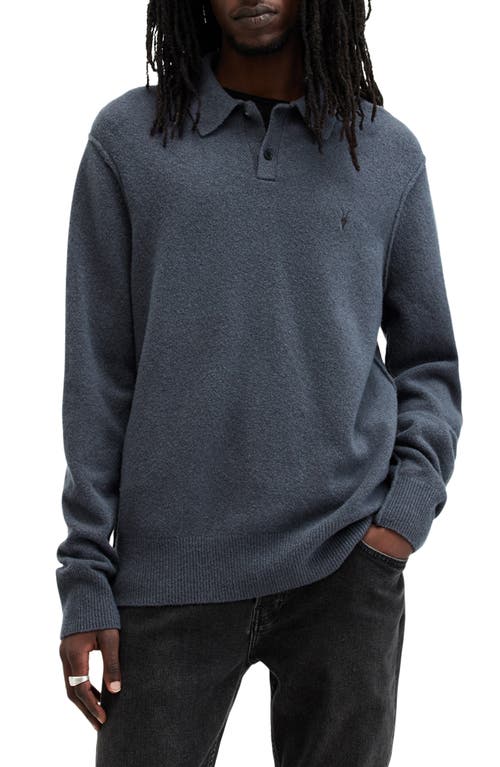 Shop Allsaints Statten Polo Sweater In Smith Blue