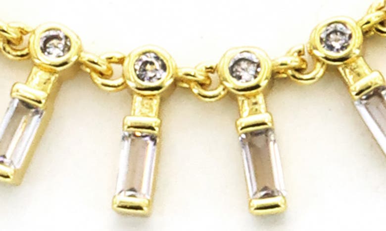 Shop Panacea Baguette Crystal Necklace In Gold