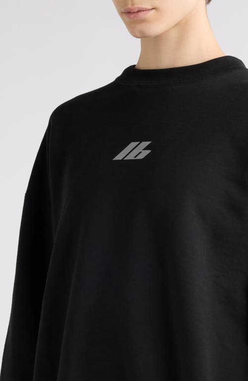 Balenciaga Crewneck Cotton Jersey Sweatshirt In Faded Black