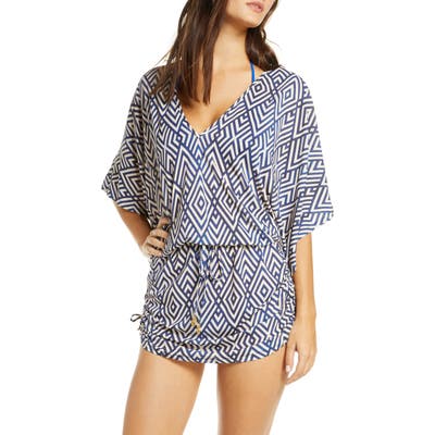 Luli Fama Mesmerized Cabana Cover-Up Dress, Blue