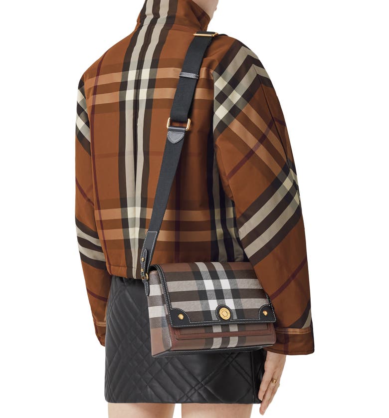 Burberry Medium Note Check & Leather Crossbody Bag | Nordstrom