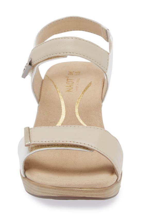 Naot 'intact' Sandal In Ivory/ White/ Gold