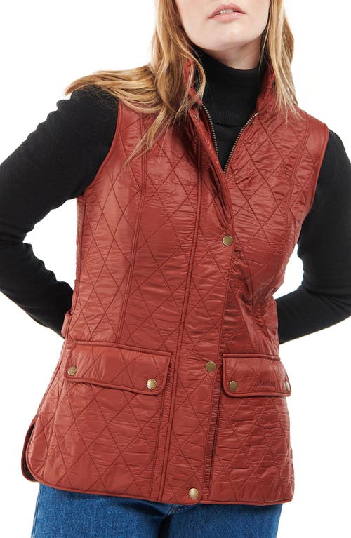 Barbour Wray Fleece Lined Vest In Burnt Henna/brown