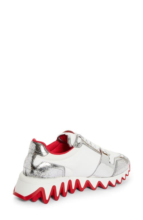 Shop Christian Louboutin Nastroshark Low Top Sneaker In Silver/white