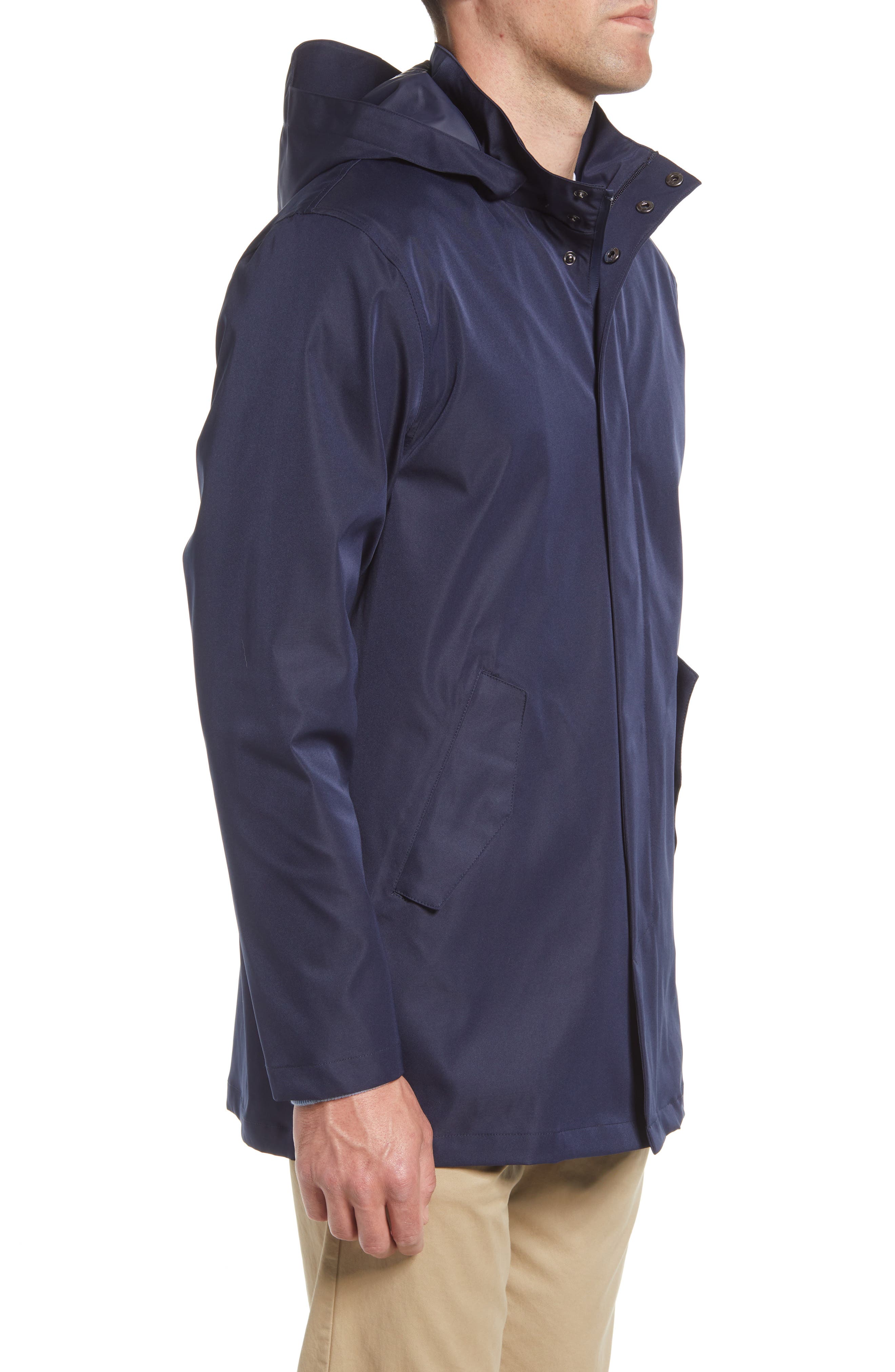 navy rain mac