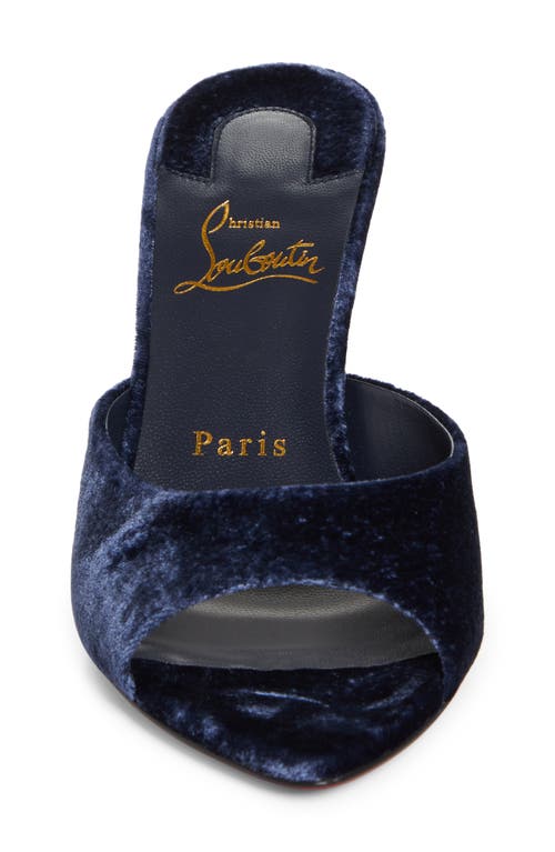 Shop Christian Louboutin Apostropha Pointed Toe Slide Sandal In V158 Marine