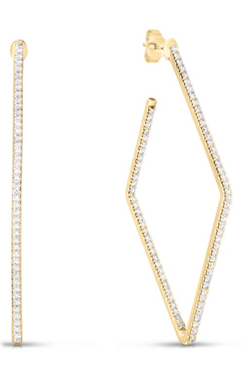 Roberto Coin Diamond Square Hoop Earrings in Gold at Nordstrom