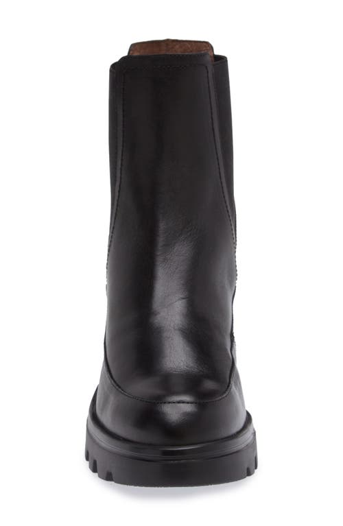 Wonders Platform Wedge Chelsea Boot In Black Leather