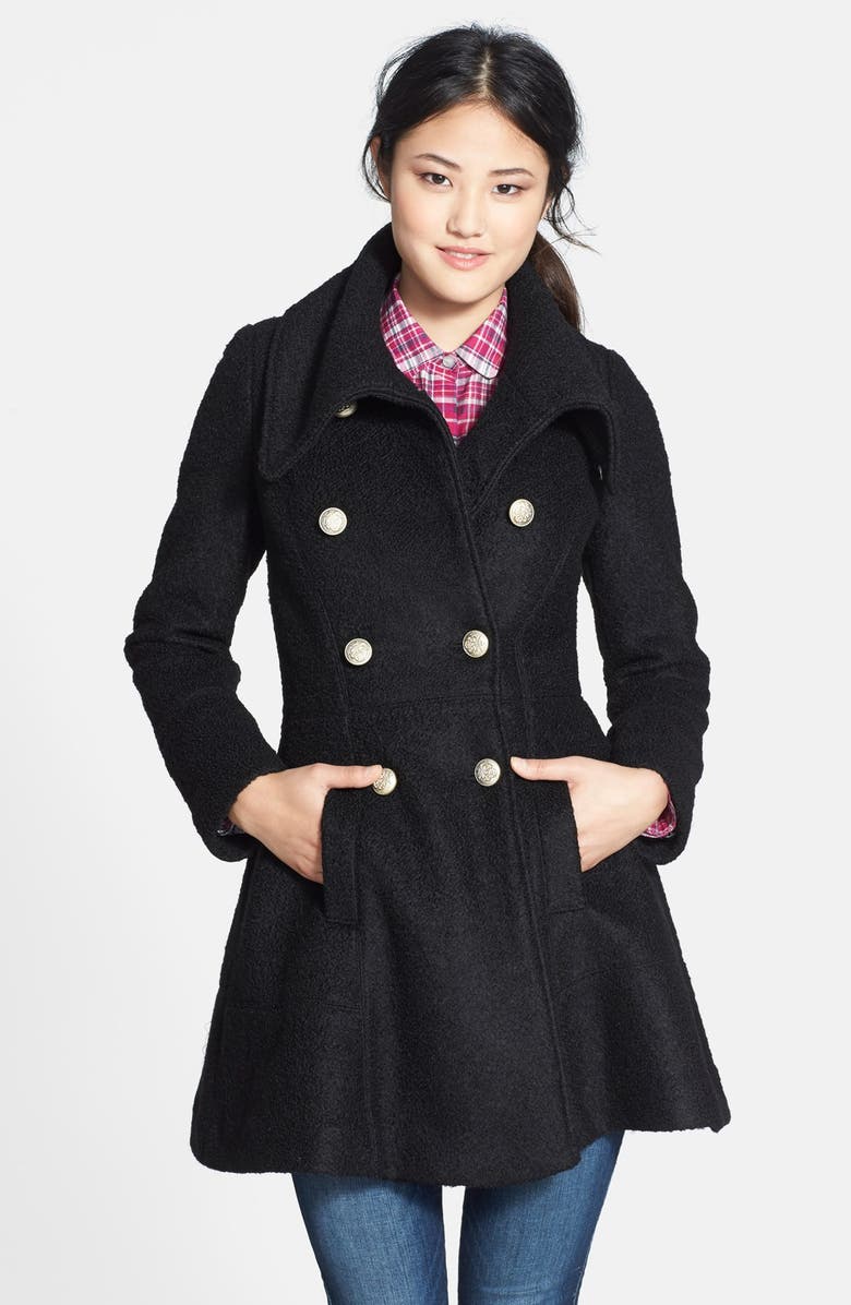 GUESS Double Breasted Bouclé Coat (Regular & Petite) | Nordstrom