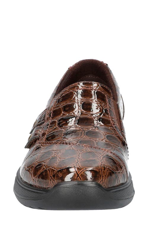 Shop Easy Street Tune Shoe In Brown Patent Croco