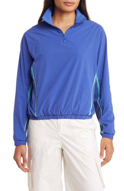 Outdoor Voices Recycled Nylon Quarter Zip Pullover - OV Blue