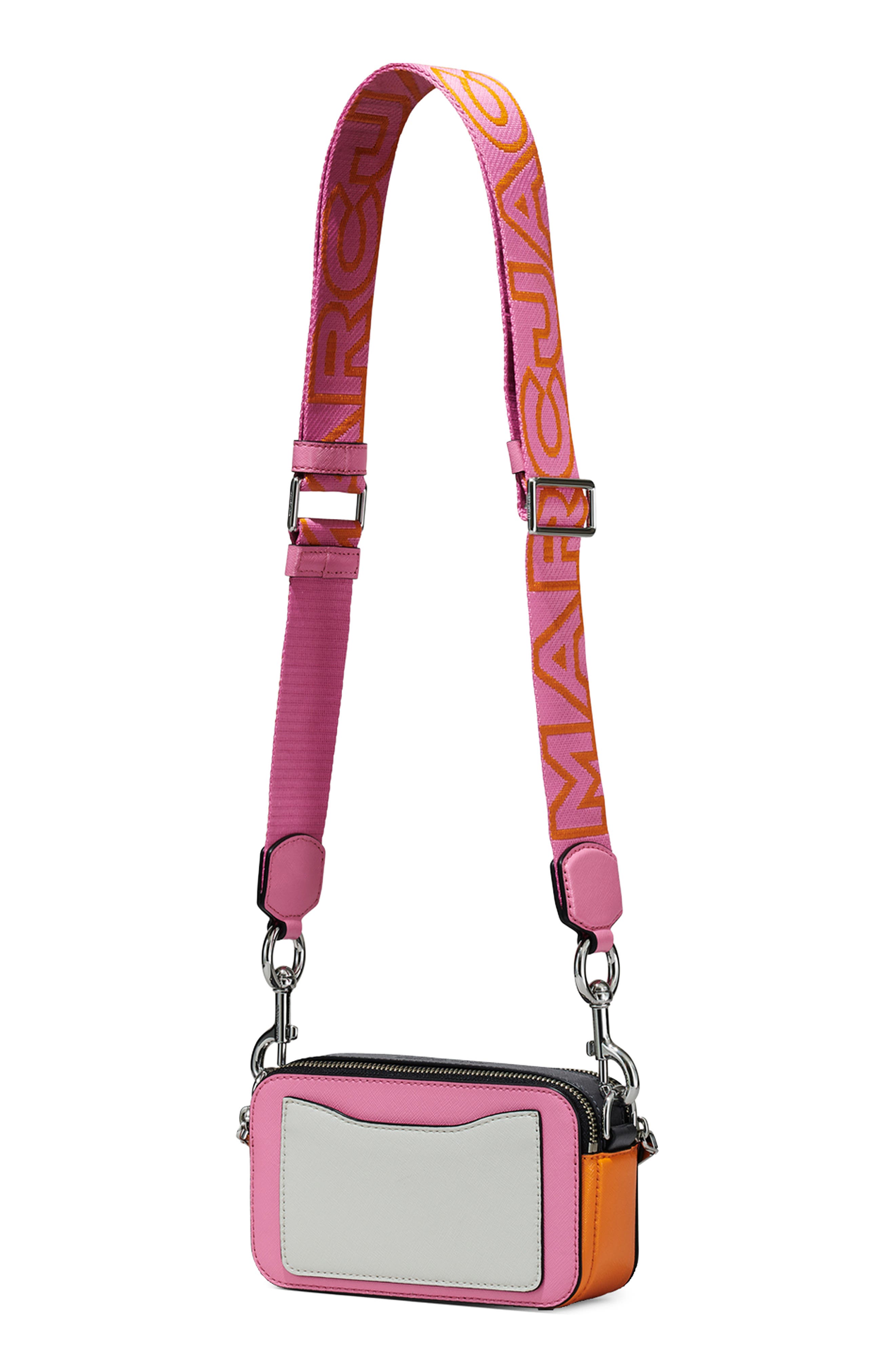 Marc Jacobs The Snapshot Candy Pink Multi in Calfskin with Silver-tone - US