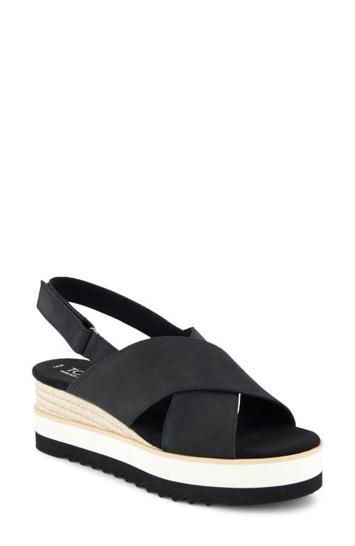 Shop Toms Diana Crossover Platform Wedge Sandal In Black