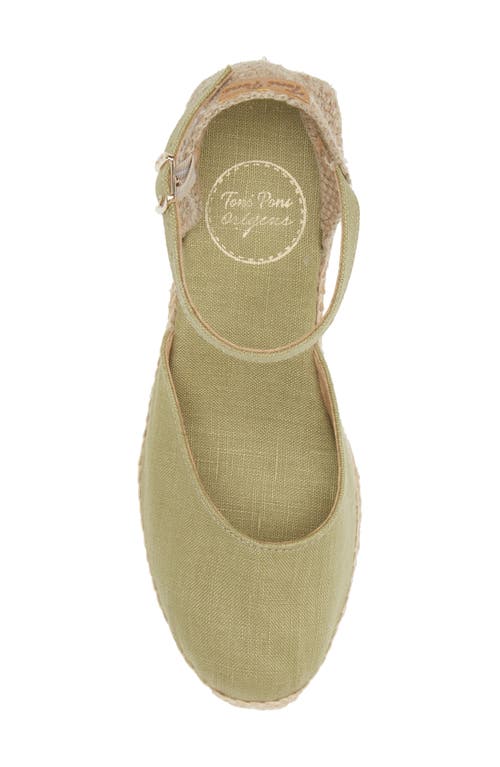 Toni Pons 'caldes' Linen Wedge Sandal In Oliva/olive