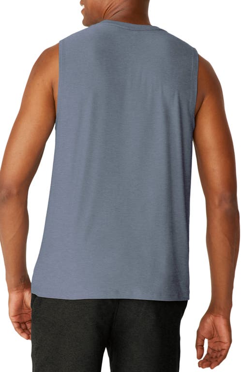 Shop Beyond Yoga Featherweight Freeflo 2.0 Muscle Tank In Shadow Blue Heather