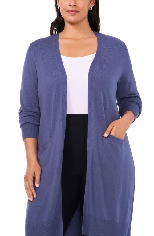 Shop Halogenr Halogen(r) Open Front Longline Cardigan In Vintage Indigo Blue