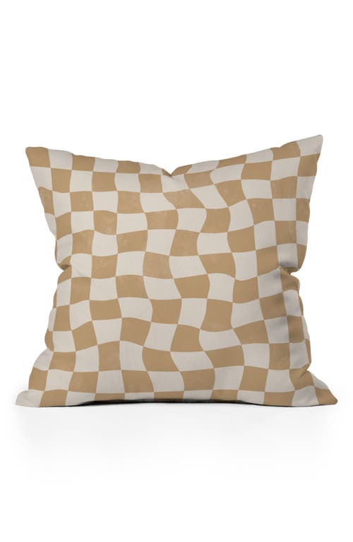 Deny Designs Warped Checkerboard Accent Pillow in Brown at Nordstrom