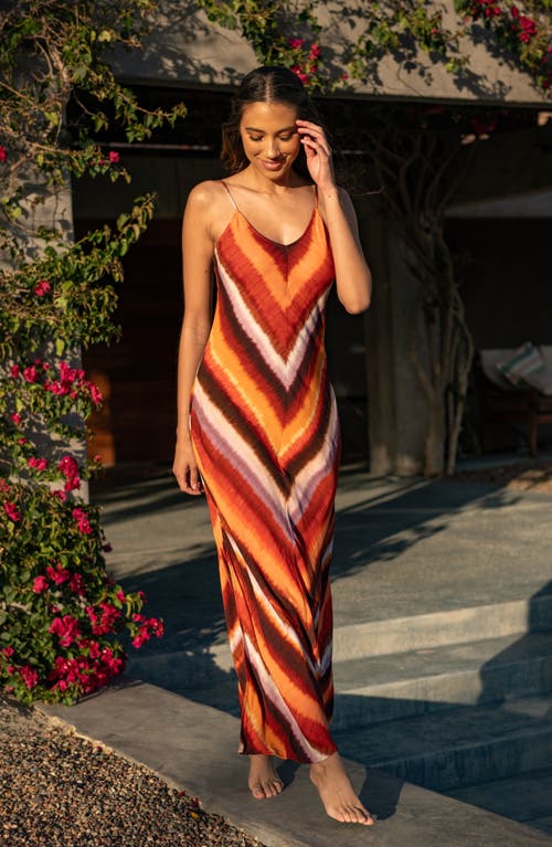 La Blanca Horizon Crepe Cover-up Dress In Sunset