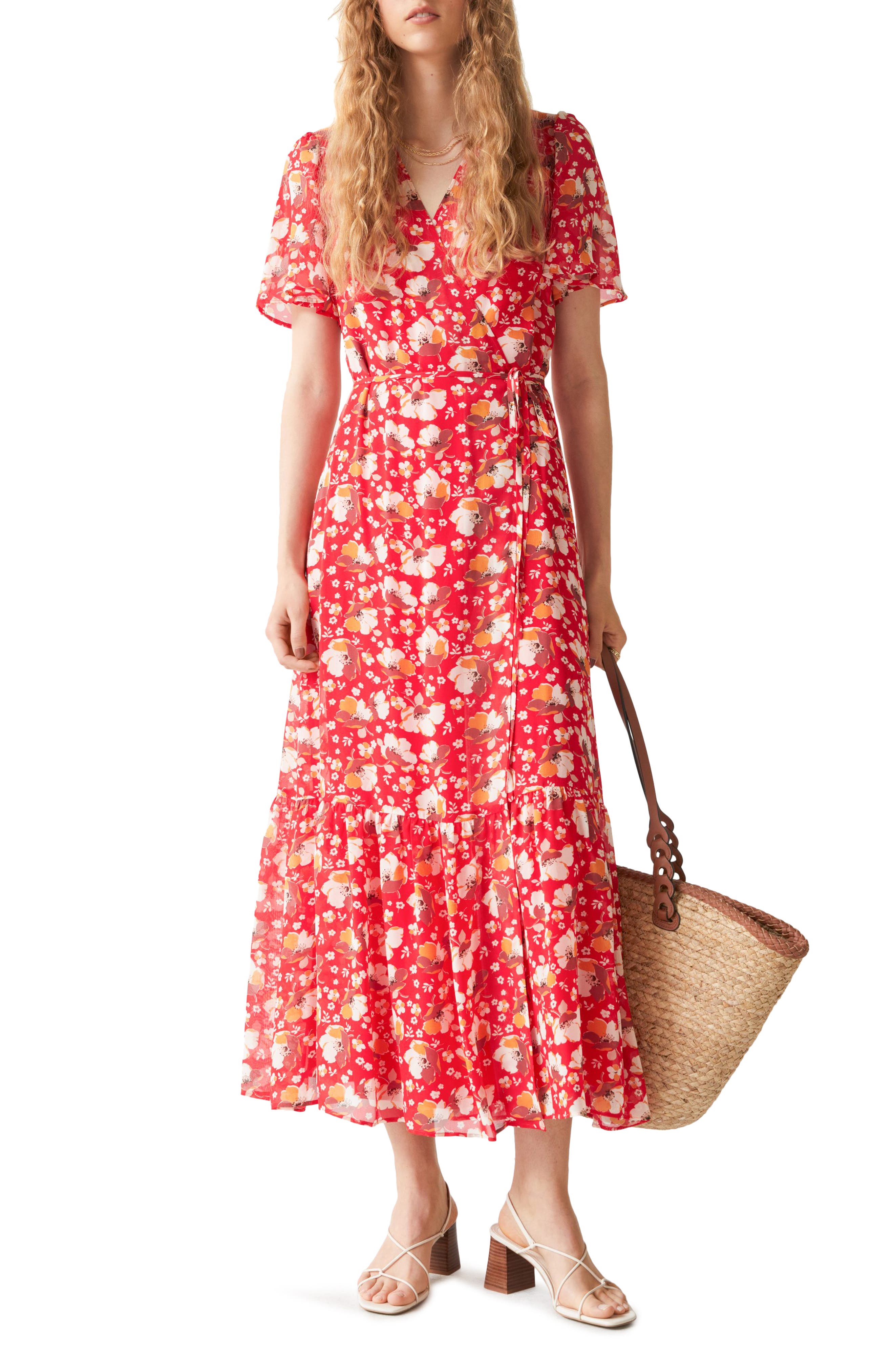 red floral midi dress | Nordstrom