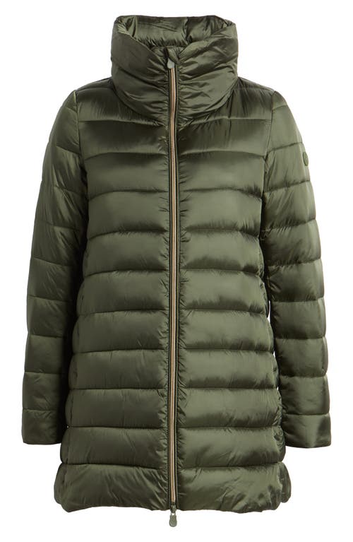 Save The Duck Lydia Water Repellent Puffer Coat in Pine Green 