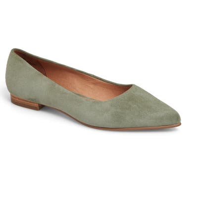 Caslon Luna Pointy Toe Flat, Green