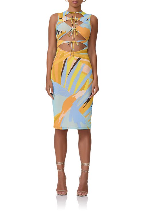 Shop Afrm Rheana Cutout Detail Sheath Dress In Bird Of Paradise