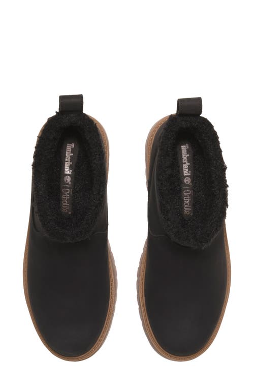 Timberland Stone Street Faux Fur Lined Bootie In Black Nubuck
