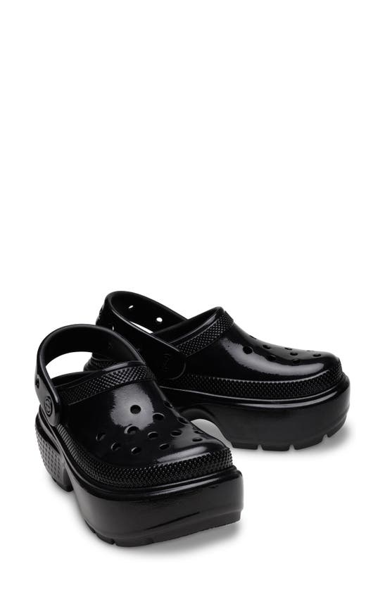 Shop Crocs Stomp High Shine Platform Slingback Clog In Black