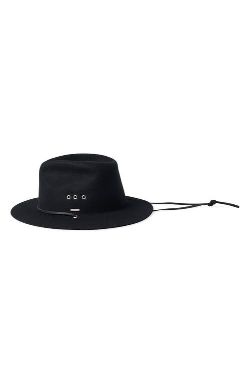 Shop Brixton Wesley Wool Felt Fedora In Black