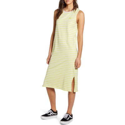 Vans Stripe Sleeveless Midi Tank Dress, Green