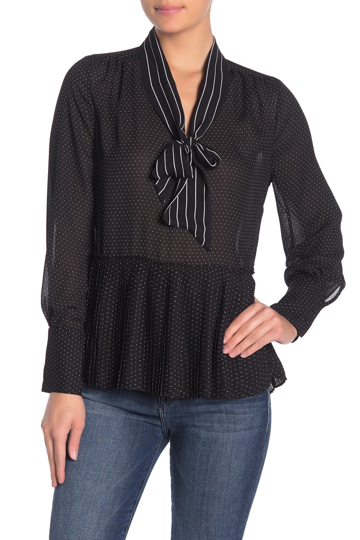 pleated peplum blouse