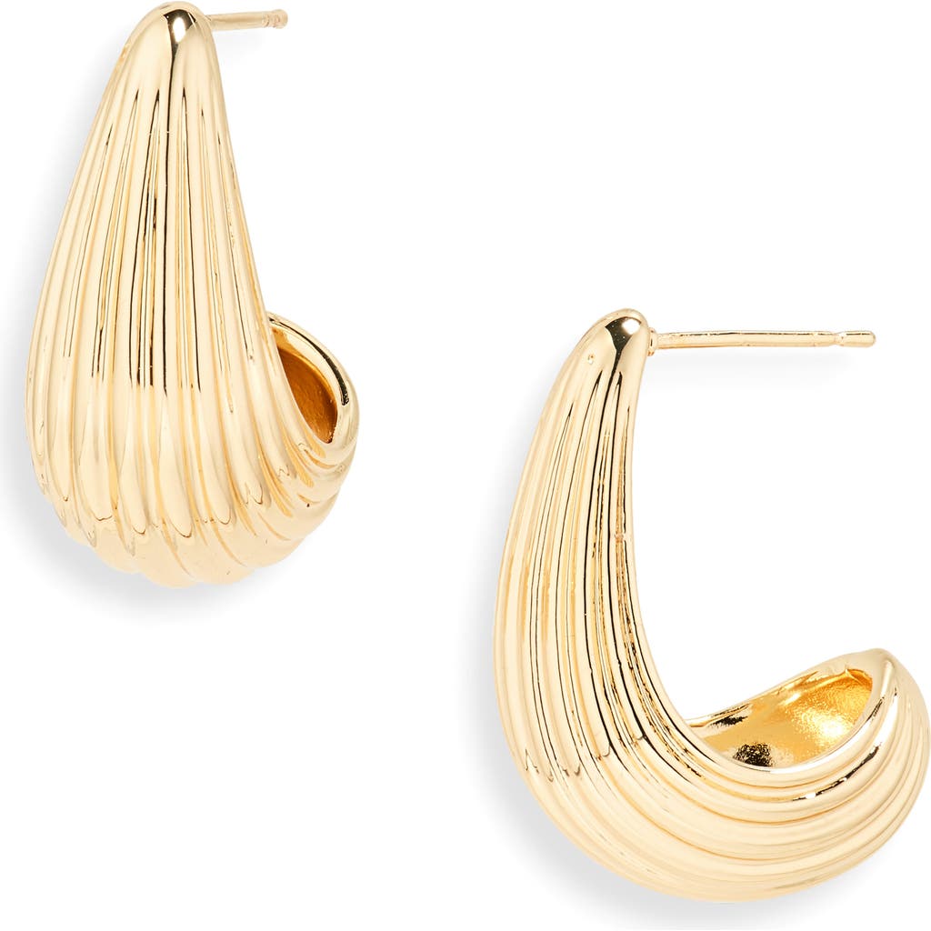 Nordstrom Rack Textured Teardrop Stud Earrings In Gold