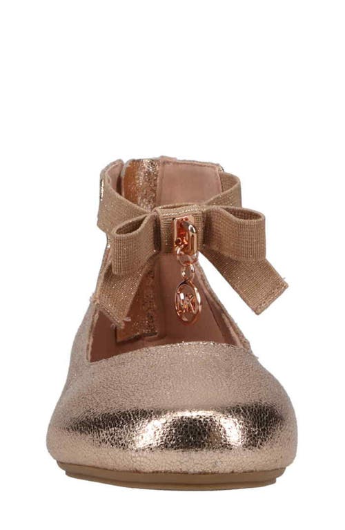 Shop Michael Michael Kors Kenyah Kay Metallic Ballet Flat In Rose Gold