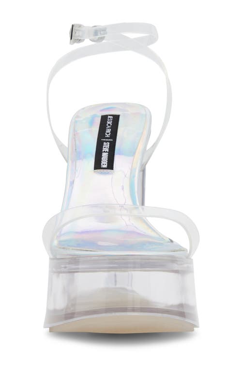Jessica Rich By Steve Madden Nova Ankle Strap Platform Sandal In Iridescent