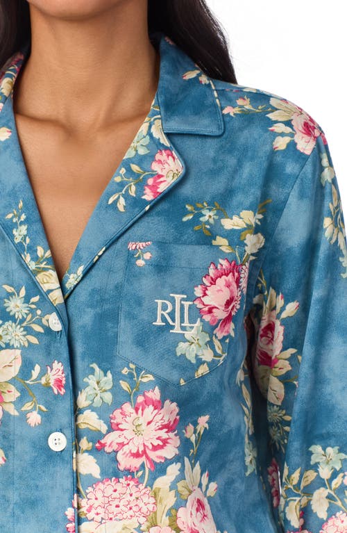 Shop Lauren Ralph Lauren Floral Print Pajamas In Blue Floral