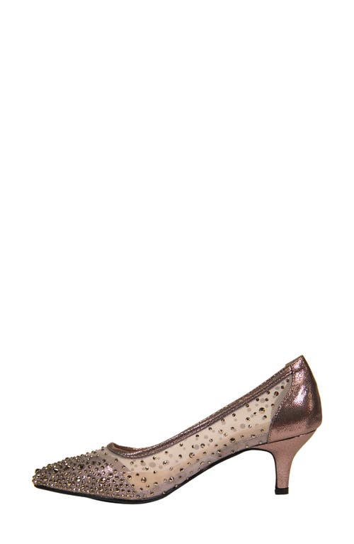 Lady Couture Rhinestone Kitten Heel Pump In Pewter