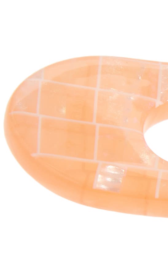 Machete French Hair Pin In Apricot Shell Checker
