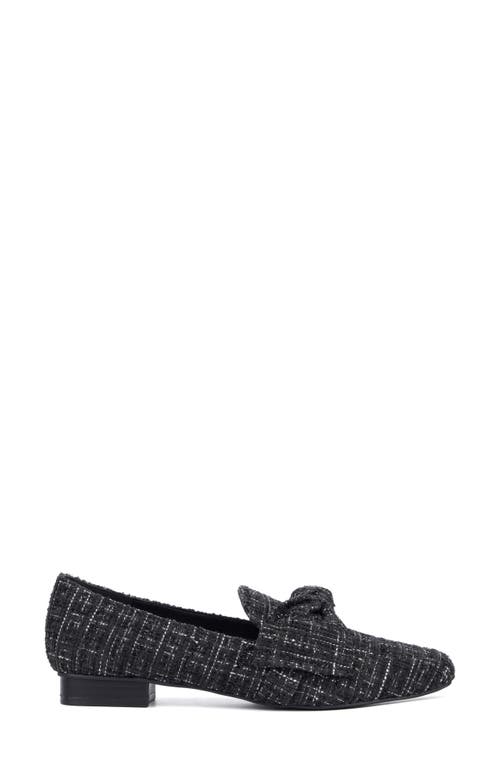 New York And Company Dominica Bow Loafer In Black/white