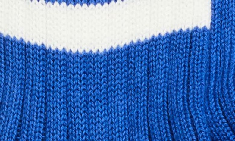 Shop Drake's Stripe Sport Socks In Blue / White