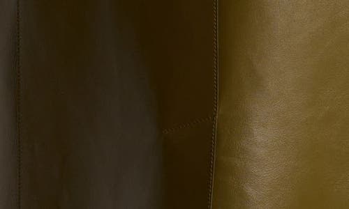 Shop Bottega Veneta Bonded Leather Coat In Olive Oil