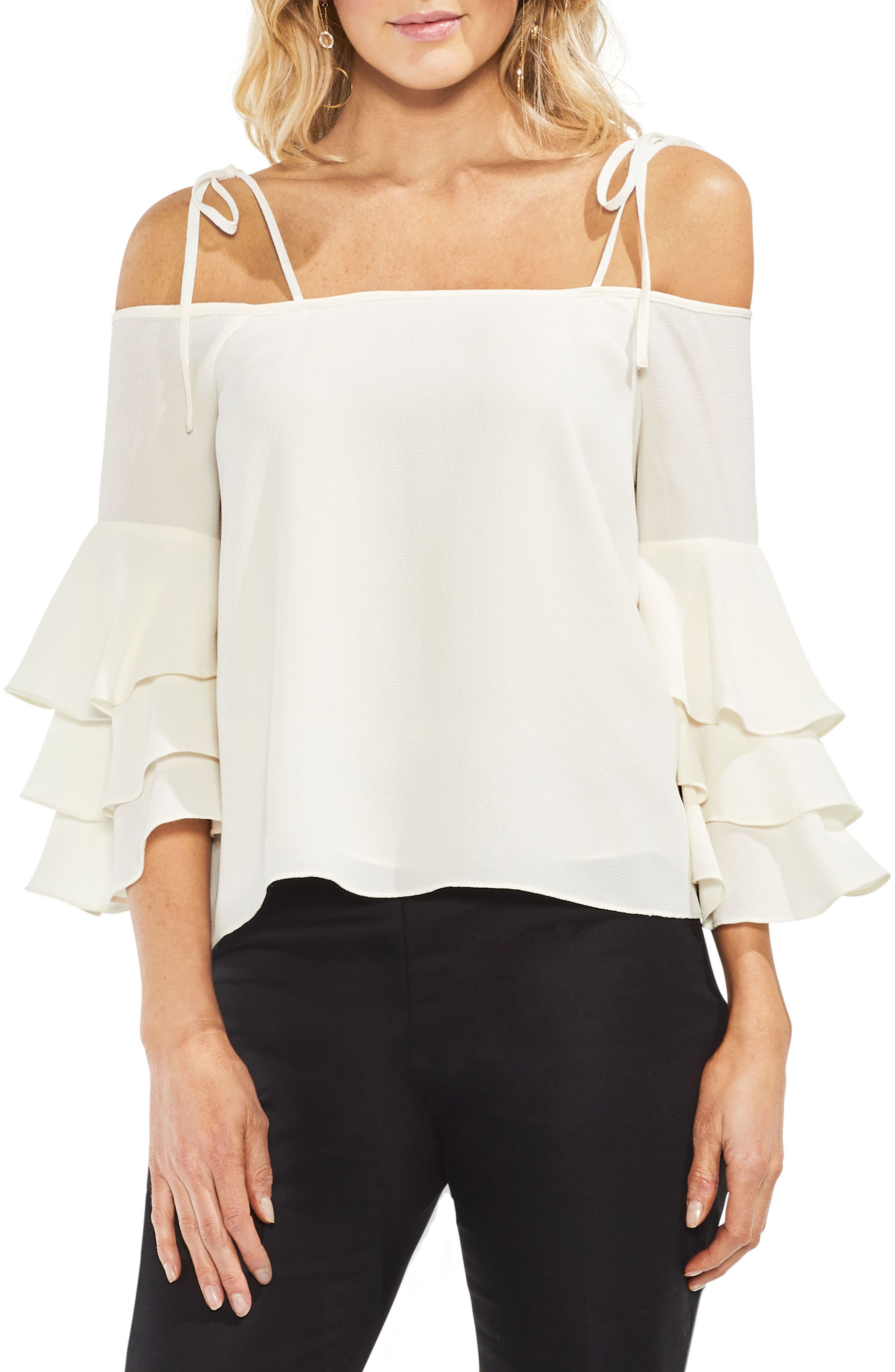 vince camuto ruffle sleeve top