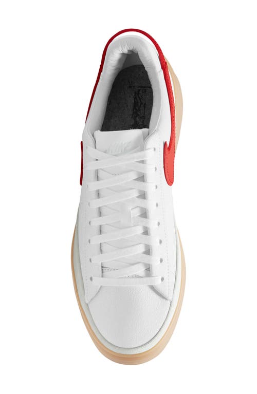 Shop Nike Blazer Phantom Low Sneaker In White/university Red