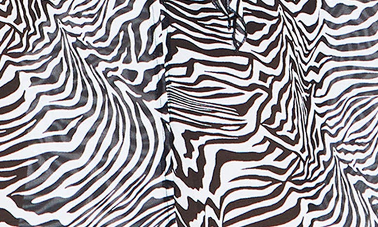 Shop City Chic Print Tie Waist Long Sleeve Maxi Dress In Zebra