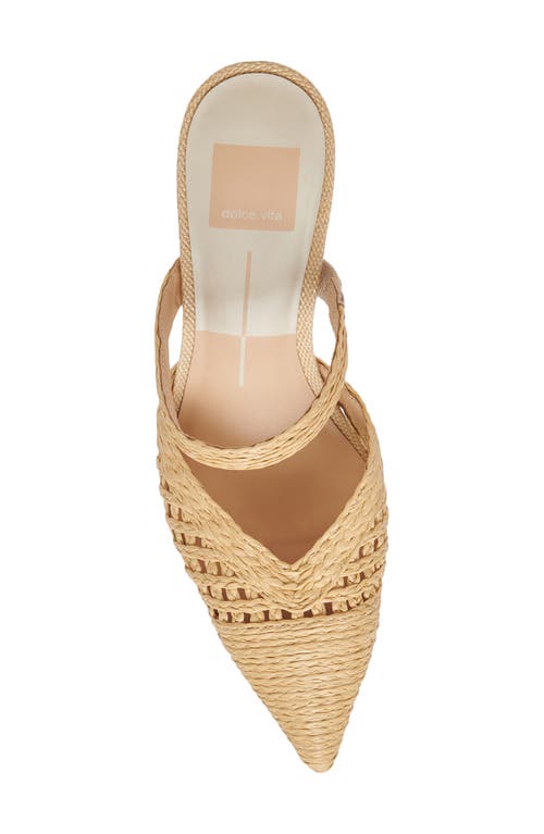 Dolce Vita Kaline Light Natural Raffia Pointed-toe Mule Pumps In Light Natural Raffia