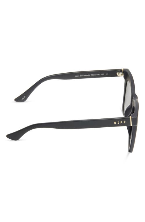Diff 50mm Talia Square Sunglasses In Matte Blk/grey Gradient